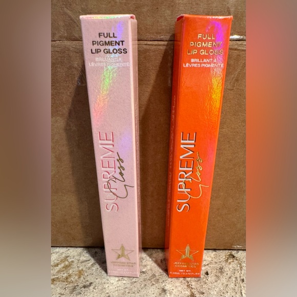 Jeffree Star Supreme Gloss Set of 2- Naked in the Dark & Nude Orange Full Size - Picture 2 of 7
